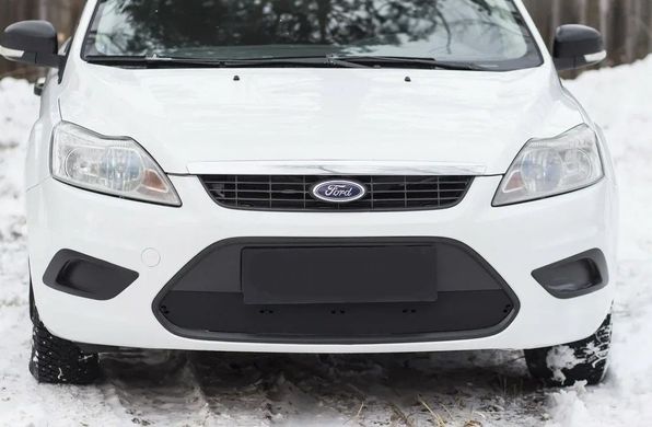 Зимняя заглушка решетки переднего бампера Ford Focus II 2008-2010 г.в. Форд Фокус 2