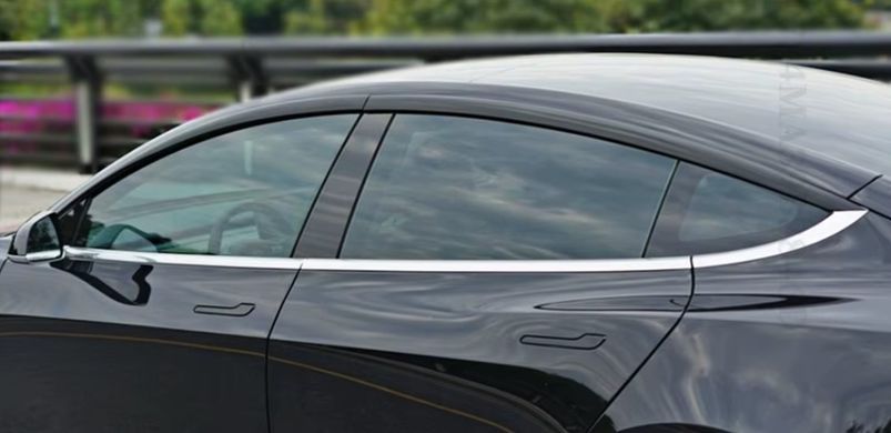 Дефлекторы на окна ветровики  для Tesla Model Y, Черный