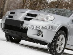 Накладка на передний бампер Mitsubishi Outlander 2005-2007 г.в. глянец, под покраску 3мм