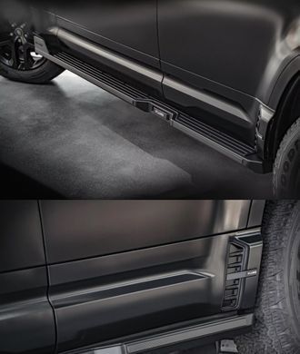 Бічні пороги для Land Rover Defender 2020 р.в. Дефендер, Черный