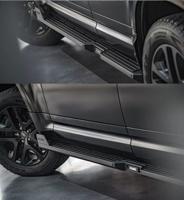 Бічні пороги для Land Rover Defender 2020 р.в. Дефендер, Черный