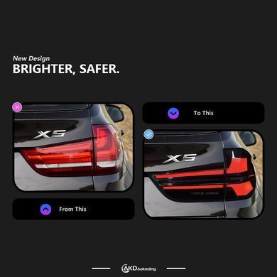 Задние тюнинг лед фонари BMW X5 F15 2013-2018 г.в. БМВ Х5 Ф15, BMW, Альтернативная оптика, X5, Новое, На штатные места, X5 (F15) 2013-