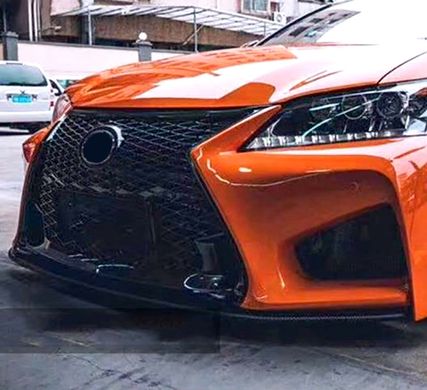 Передний рестайлинг бампер Lexus GS 2012-2015 г.в. в стиле 2016+, Серый грунт (под покраску), Lexus, Передний бампер, Требуется, Полипропилен, GS, Новое, На штатные места, GS (GRL1, GWL1) 2012-