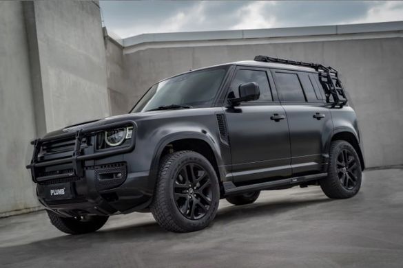 Бічні пороги для Land Rover Defender 2020 р.в. Дефендер, Черный