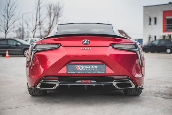 Накладка заднего бампера диффузор Lexus LC 500 2017+ г.в., Черный, Внешний Тюнинг, Lexus, Накладка на задний бампер, По желанию, ABS-пластик, LC, Новое, На штатные места, LC 500 2017-