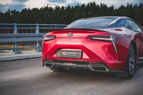 Накладка заднего бампера диффузор Lexus LC 500 2017+ г.в., Черный, Внешний Тюнинг, Lexus, Накладка на задний бампер, По желанию, ABS-пластик, LC, Новое, На штатные места, LC 500 2017-