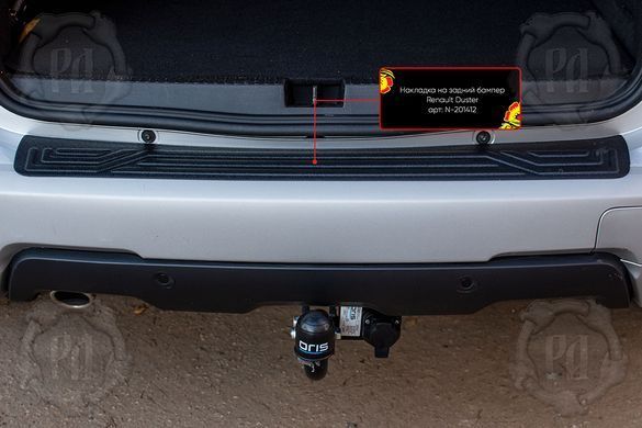 Захисна накладка на задній бампер Renault Duster 2018 р.в. Рено Дастер, Черный, Захисні накладки, Renault, Накладка на задний бампер, Не требуется, ABS-пластик, Duster, Новое, На штатные места, Duster 2018+