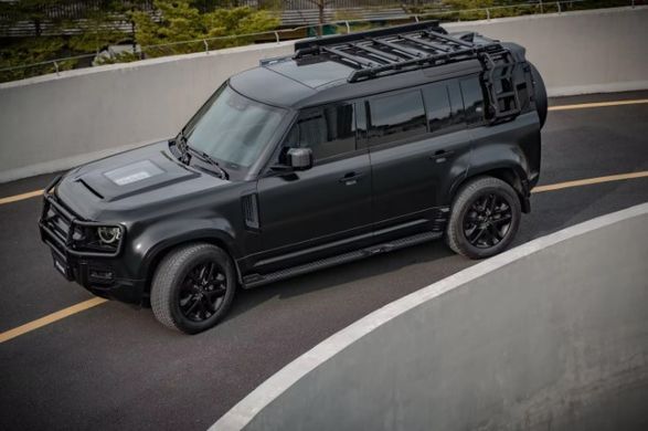 Бічні пороги для Land Rover Defender 2020 р.в. Дефендер, Черный