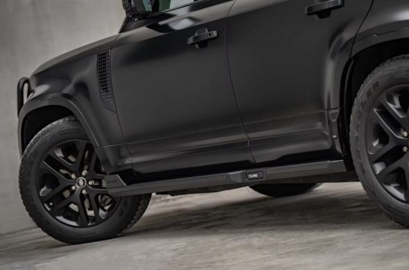 Бічні пороги для Land Rover Defender 2020 р.в. Дефендер, Черный