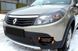 Зимова заглушка решітки переднього бампера Renault Sandero Stepway 2009-2013 р.в. Рено Сандеро