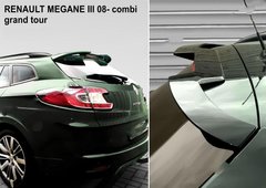 Спойлер крышки багажника Renault Megane 3 универсал 2008-2016 г.в. Рено Меган 3, Серый грунт (под покраску), Renault, Спойлер, Требуется, Стеклопластик, Megane, Новое, На штатные места, MEGANE III (BZ0_) 2008-