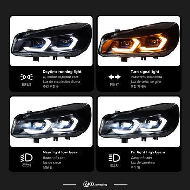 Передние лед фары для BMW 2-серии F45 2014-2021 г.в. БМВ 2 Ф45, Оптика, BMW, Альтернативная оптика, Новое, На штатные места