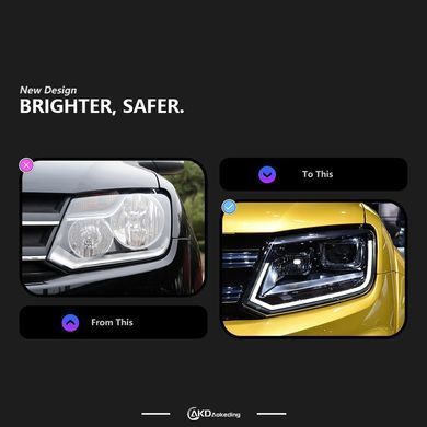 Передні тюнінг лед фари Volkswagen Amarok 2010-2020 р.в. Амарок, Volkswagen, Альтернативная оптика, Amarok, Новое, На штатные места, AMAROK 2010-