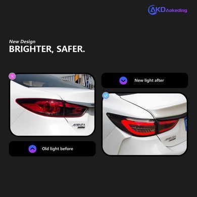 Задні тюнінг лед фонарі Mazda 6 седан 2013-2018 р.в. Мазда 6, Mazda, Альтернативная оптика, 6, Новое, На штатные места, 6 Sedan (GJ, GH) 2012-