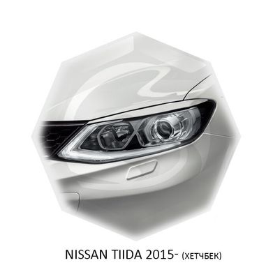 Реснички на фары Nissan TIIDA 2015+ г.в. (хетчбек) Нисан Тиида