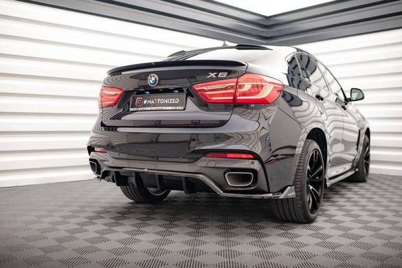 Накладка на задний бампер диффузор BMW X6 F16 версия M-pack 2014-2018 г.в. Х6 Ф16, Черный, Внешний Тюнинг, BMW, Накладка на задний бампер, Не требуется, ABS-пластик, X6, Новое, На штатные места, X6 (F16) 2014-