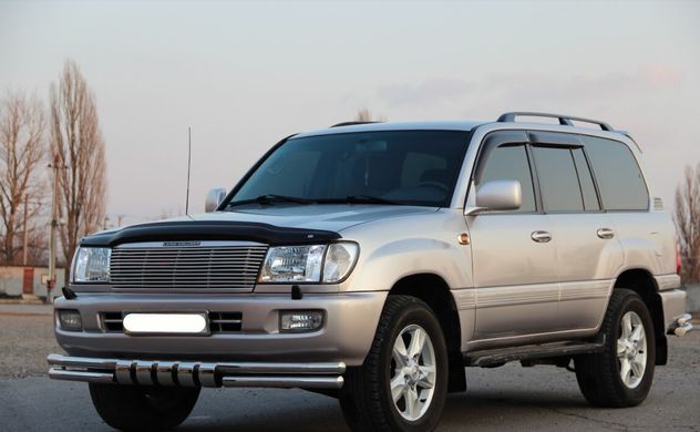 Защита переднего бампера двойной ус с зубами Toyota Land Cruiser 100 1998-2007 г.в.