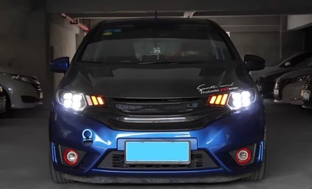 Передние тюнинг лед фары Honda Fit 2014-2020 г.в. Хонда Фит, Honda, Альтернативная оптика, Новое