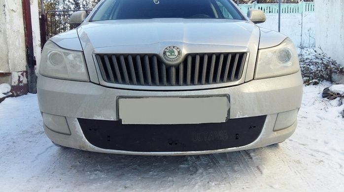 Зимняя заглушка решетки переднего бампера Skoda Octavia A5 2008-2013 г.в. Шкода Октавиа А5