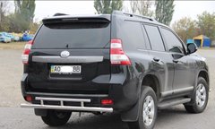 Защита заднего бампера двойная труба Toyota Prado 150 2009+ г.в.