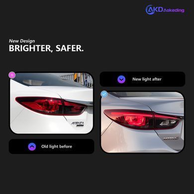 Задні тюнінг лед фонарі Mazda 6 седан 2013-2018 р.в. Мазда 6, Mazda, Альтернативная оптика, 6, Новое, На штатные места, 6 Sedan (GJ, GH) 2012-