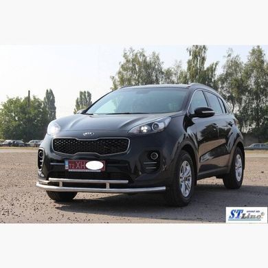 Защита переднего бампера двойной ус Kia Sportage 2016+ г.в.