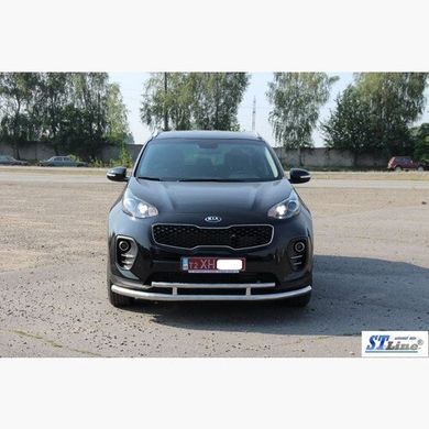 Защита переднего бампера двойной ус Kia Sportage 2016+ г.в.