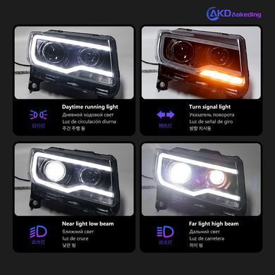 Передние лед фары для Jeep Compass 2011-2016 г.в. Джип Компас, Черный, Jeep, Альтернативная оптика, Compass, Новое, На штатные места
