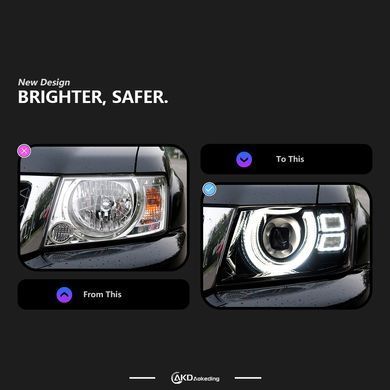 Передние лед фары для Nissan Patrol Y61 1997-2010 г.в. Нисан Патрол, Nissan, Альтернативная оптика, Patrol, Новое, На штатные места
