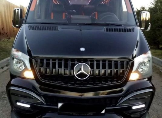 Решетка радиатора стиль GT для Mercedes Sprinter 906 2013-2017 г.в. рестайлинг, Черный