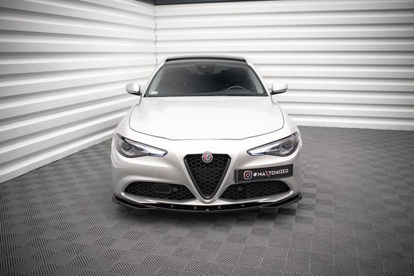Накладка на передній бампер спліттер вар. 1 для Alfa Romeo Giulia Sport 2016-, Черный