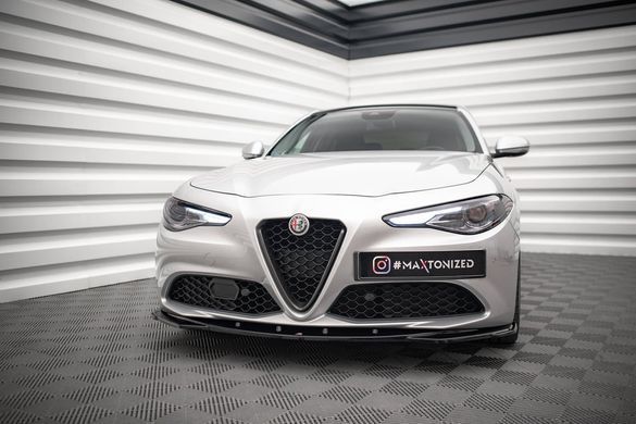 Накладка на передній бампер спліттер вар. 1 для Alfa Romeo Giulia Sport 2016-, Черный