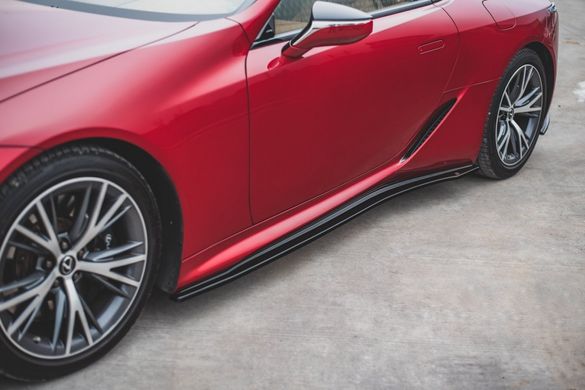 Боковые накладки элероны порогов Lexus LC 500 2017+ г.в., Черный, Внешний Тюнинг, Lexus, Пороги, По желанию, ABS-пластик, LC, Новое, На штатные места, LC 500 2017-