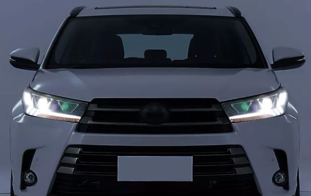 Тюнінг лід фари Toyota Highlander 2017-2019 р.в. Тойота Хайлендер рестайлінг, Зовнішній тюнінг, Toyota, Альтернативная оптика, Highlander, Новое, На штатные места, HIGHLANDER 2014-