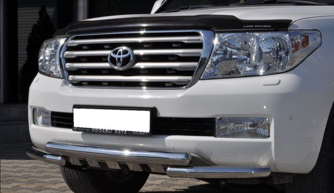 Защита переднего бампера ус с зубами Toyota Land Cruiser 200 2008-2015 г.в.