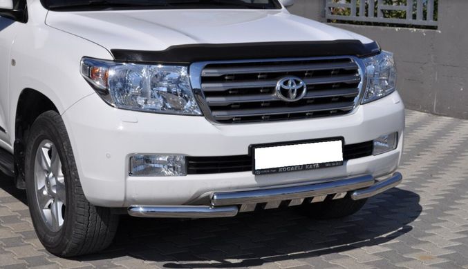 Защита переднего бампера ус с зубами Toyota Land Cruiser 200 2008-2015 г.в.