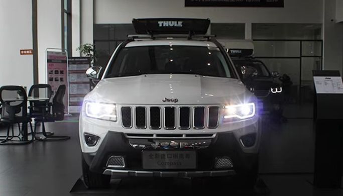 Передние лед фары для Jeep Compass 2011-2016 г.в. Джип Компас, Черный, Jeep, Альтернативная оптика, Compass, Новое, На штатные места