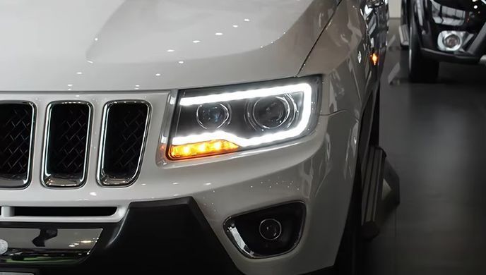 Передние лед фары для Jeep Compass 2011-2016 г.в. Джип Компас, Черный, Jeep, Альтернативная оптика, Compass, Новое, На штатные места