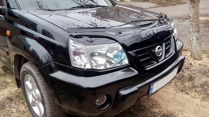 Реснички на фары Nissan X-TRAIL 2000-2006 г.в., Черный, Внешний Тюнинг, Nissan, Декоративные накладки, Требуется, ABS-пластик, X-Trail, Новое, X-TRAIL (T30) 2001-2005, Накладки на переднюю оптику