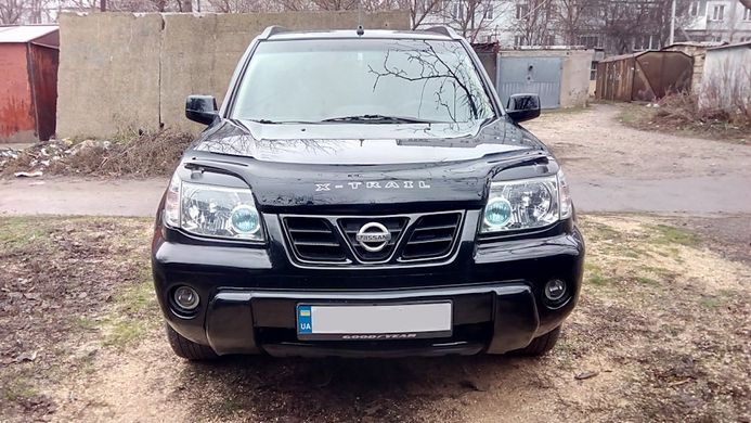 Реснички на фары Nissan X-TRAIL 2000-2006 г.в., Черный, Внешний Тюнинг, Nissan, Декоративные накладки, Требуется, ABS-пластик, X-Trail, Новое, X-TRAIL (T30) 2001-2005, Накладки на переднюю оптику