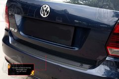 Накладка на задний бампер Volkswagen Polo V 2016-2019 г.в. Поло, Черный, Volkswagen, Накладка на задний бампер, Не требуется, ABS-пластик, Polo, Новое, На штатные места, POLO (6R, 6C) 2009-