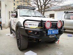 Передній силовий бампер з кенгурятником для Mitsubishi Pajero Sport 2008-2015 р.в. Паджеро Спорт, Черный