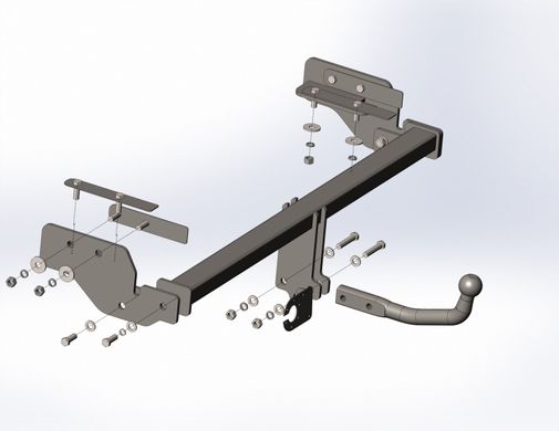 Прицепное устройство (Фаркоп) со съемным крюком JEEP CHEROKEE KL USA 2014-2018 г.в., Jeep, Сталь, Новое, На штатные места