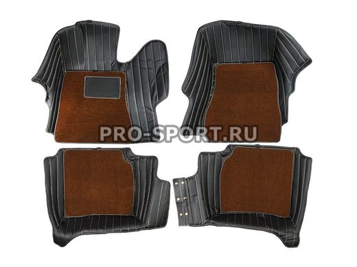 Коврики 3D VIP класса из экокожина липучках Mercedes Benz S-класса W221 2005-2013 г.в.