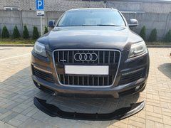 Сплиттер накладка на передний бампер Audi Q7 2009-2015 г.в. под бампер S-Line, Черный, Audi, Накладка на передний бампер, По желанию, ABS-пластик, Q7, Новое, На штатные места, Q7 (4L) 2006-