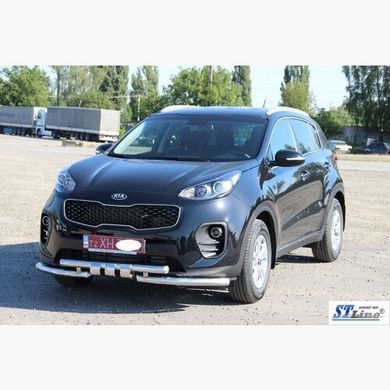 Защита переднего бампера двойной ус Kia Sportage 2016+ г.в.