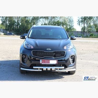 Защита переднего бампера двойной ус Kia Sportage 2016+ г.в.