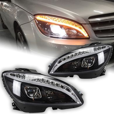 Передние тюнинг лед фары Mercedes C204 2011-2014 г.в. Мерседес 204, Оптика, Mercedes, Альтернативная оптика, C-Class, Новое, На штатные места, C-KLASSE (W204) 2007-