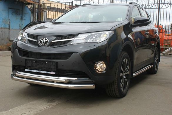 Защита переднего бампера, кенгурятник (двойной ус) Toyota Rav 4 2013+