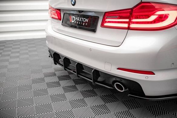 Накладка дифузор заднього бампера BMW 5-серії G30 2017-2020 р.в. Maxton Design, Черный, Зовнішній тюнінг, BMW, Накладка на задний бампер, По желанию, ABS-пластик, 5-Series, Новое, На штатные места, 5 (G30) 2017-